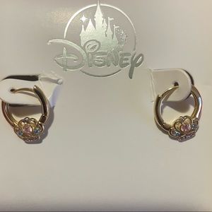 Disney Parks Sterling Silver Ariel Tiara Hoop Earrings